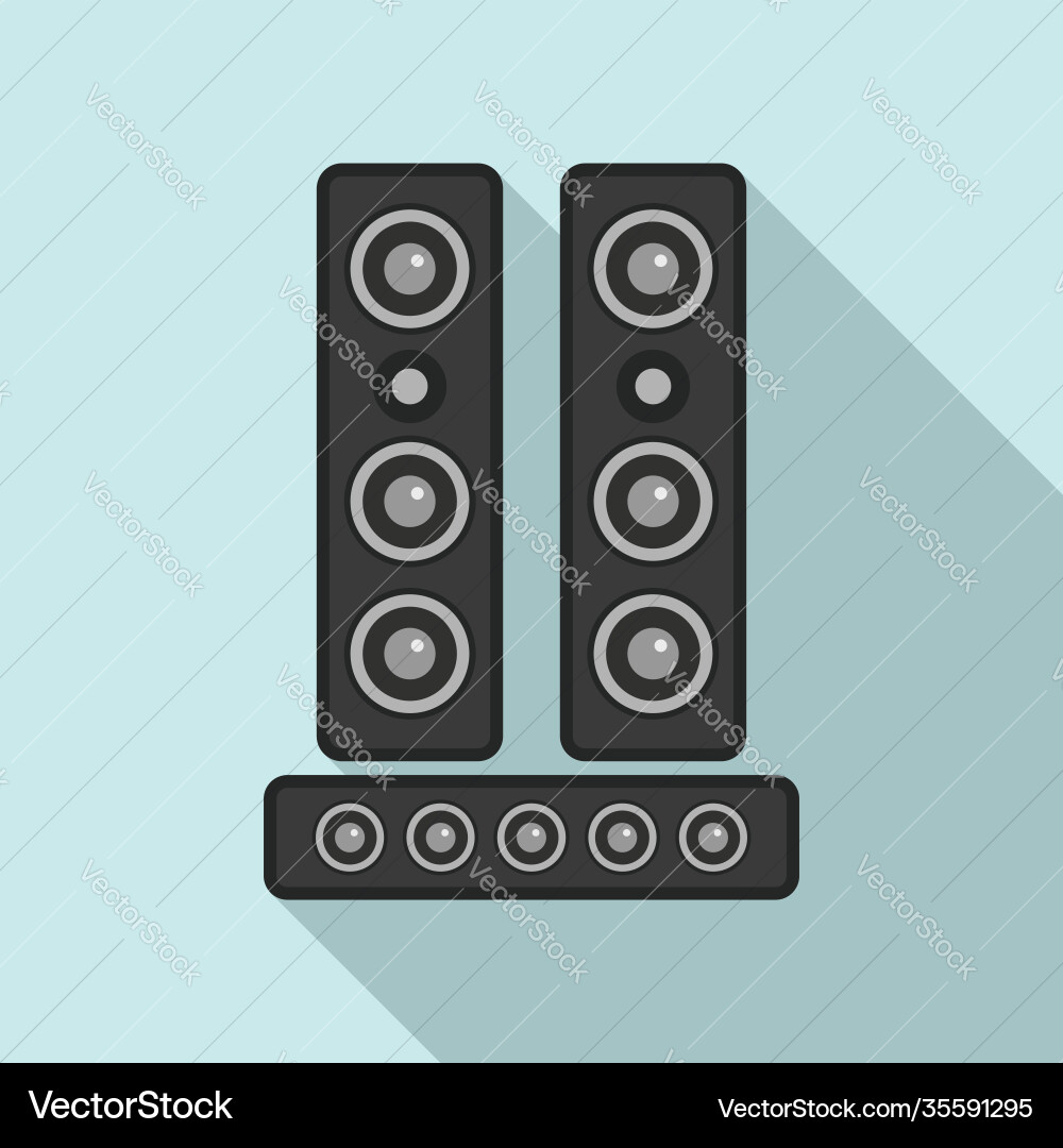 Speakers system icon flat style Royalty Free Vector Image