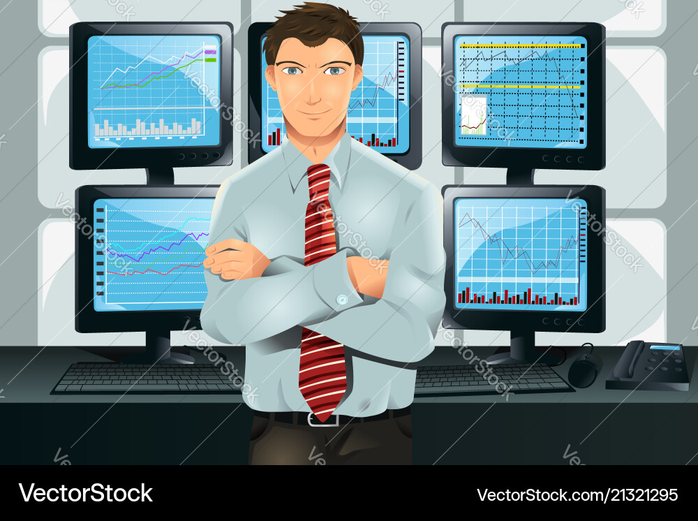 Stock trader vector image