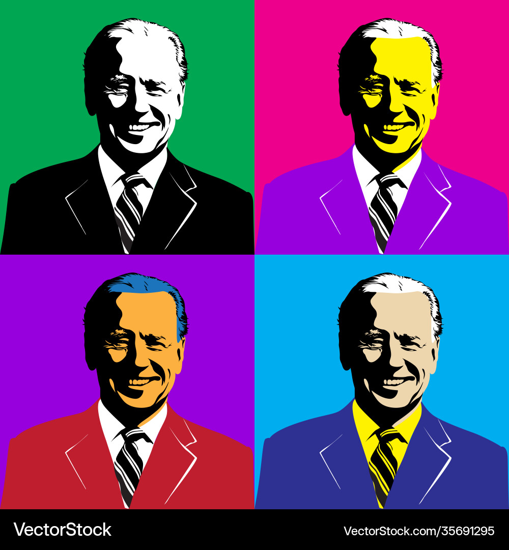Stylized portrait joe biden 47th Stylized portrait joe biden 47th vector image