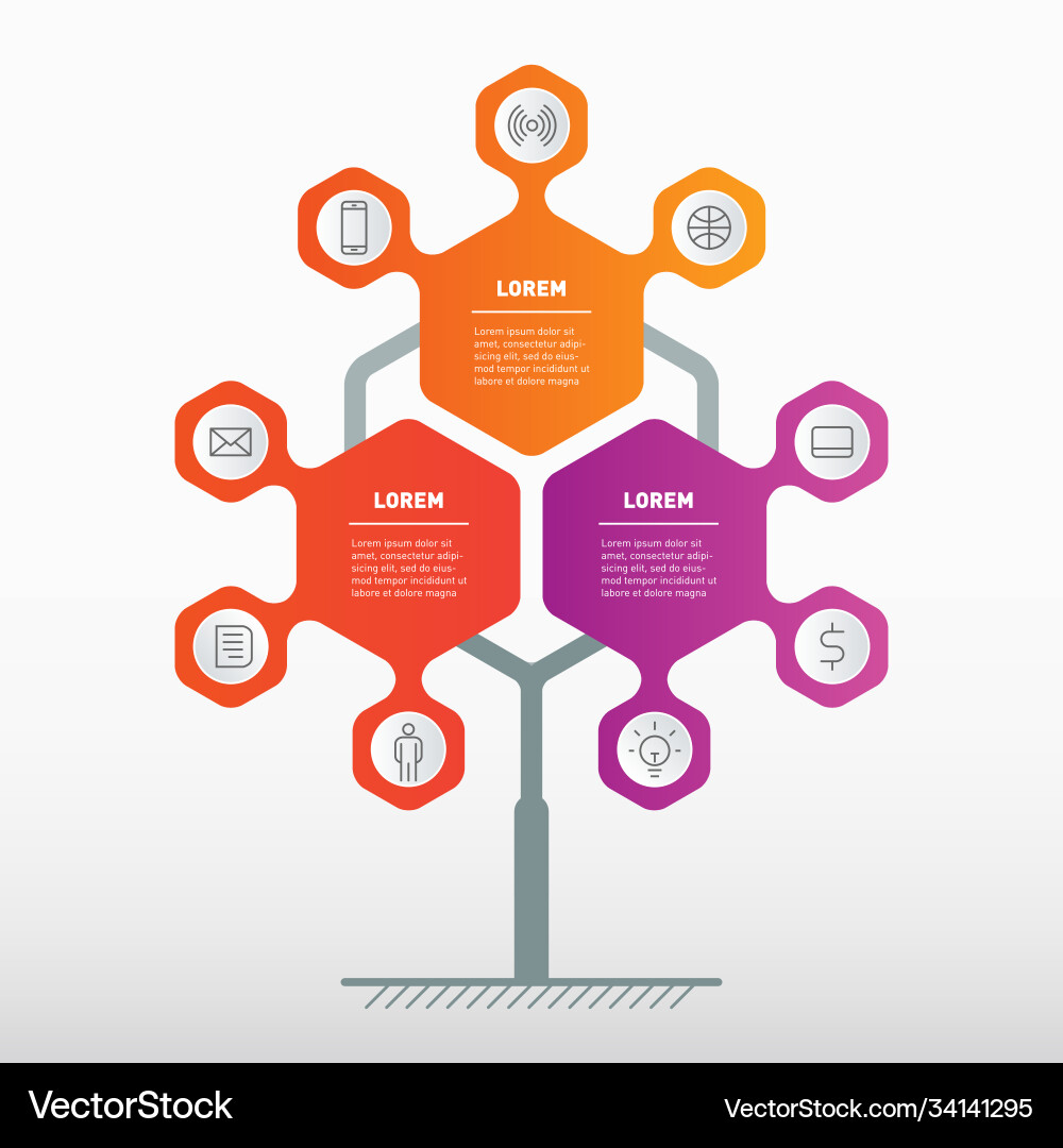 Template tree info chart or graphics diagram vector image