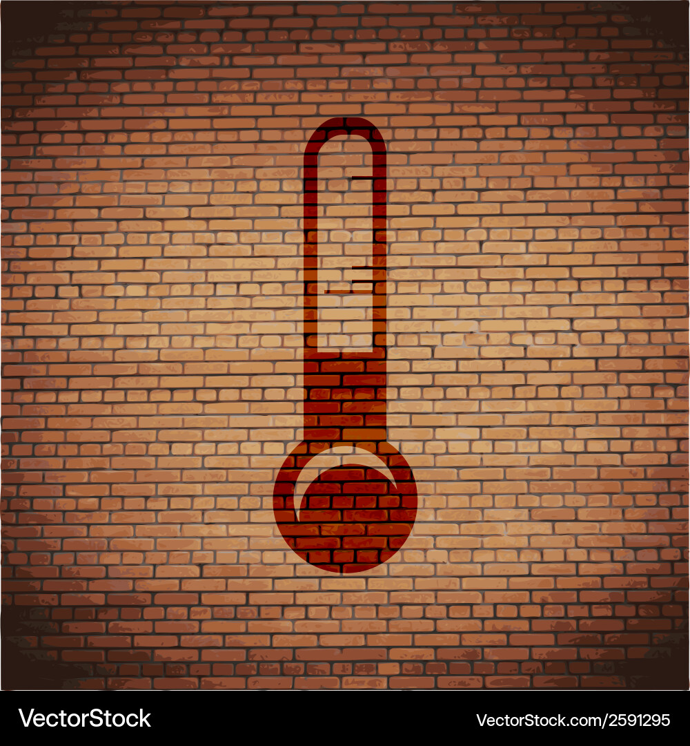 Thermometer flat modern web button and space Vector Image