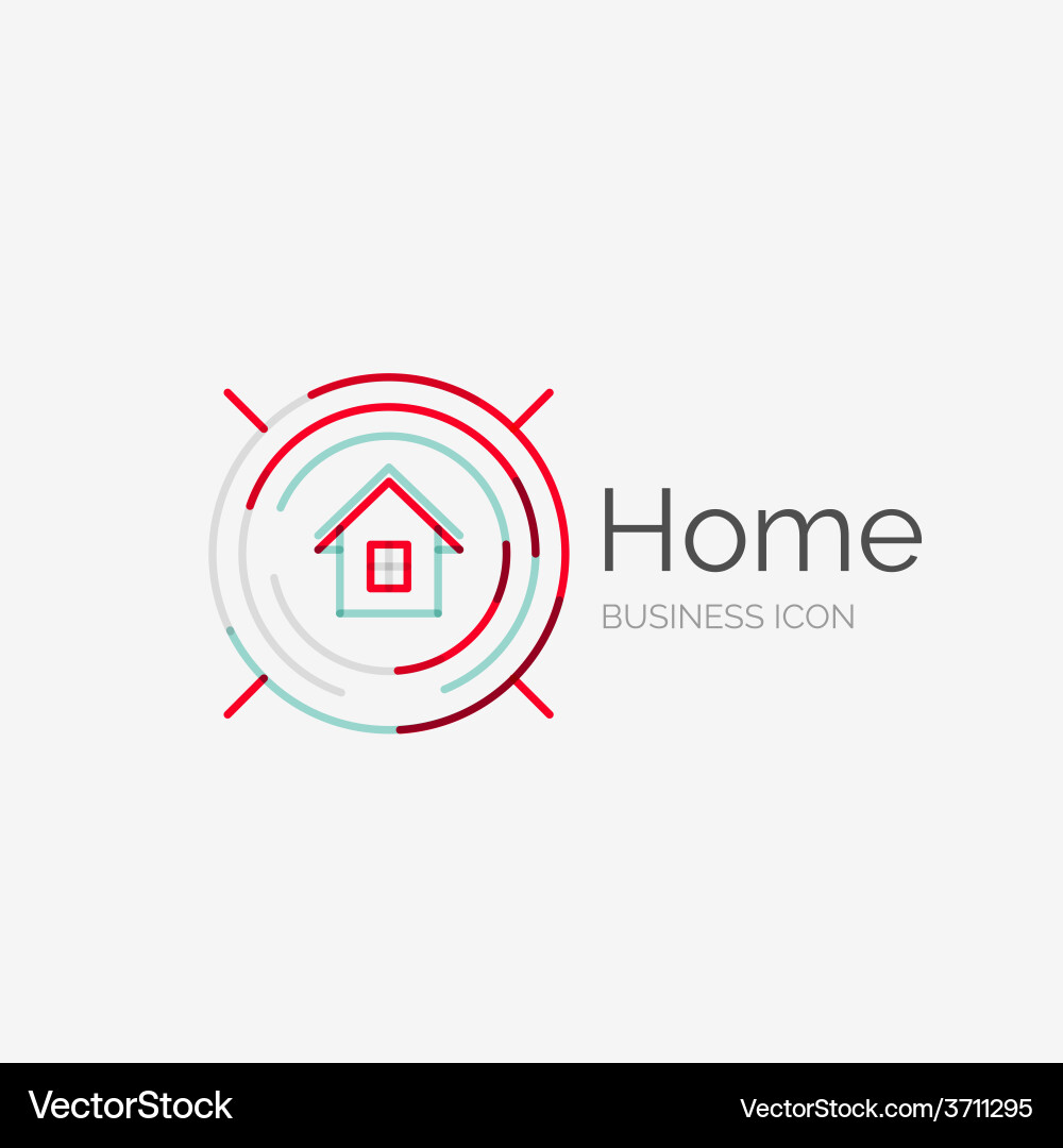 Thin line neat design logo home idea vector image