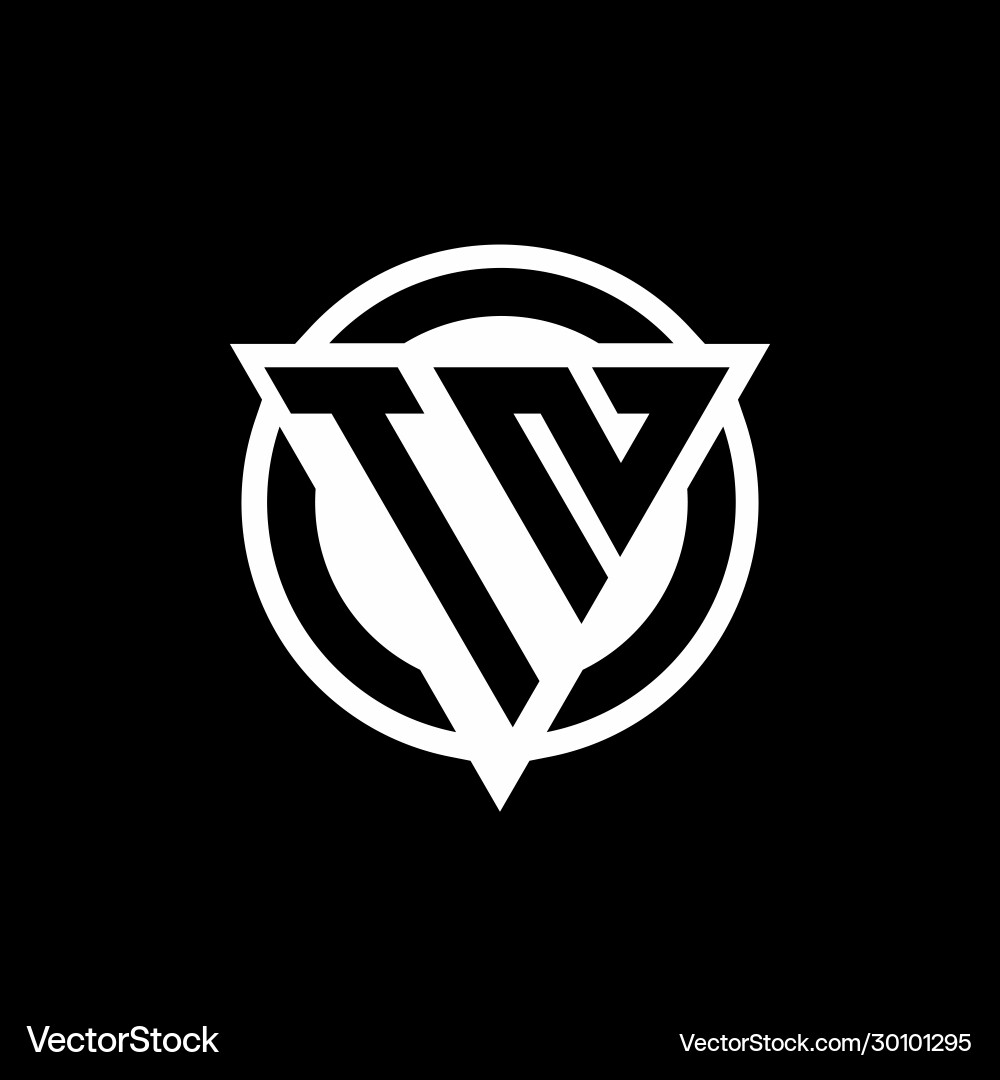 Tn logo with negative space triangle shape vector image