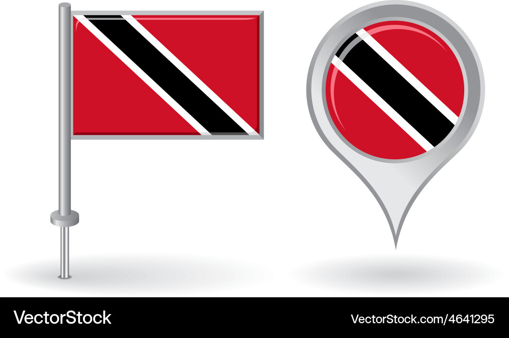 Trinidad and tobago pin icon map pointer flag vector image