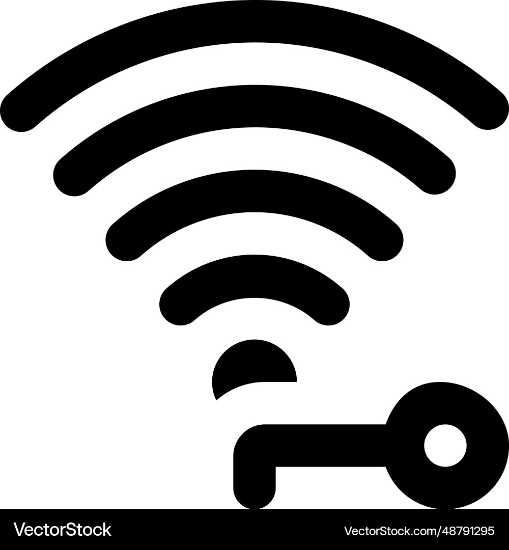 Wireless security key to improve network vector image