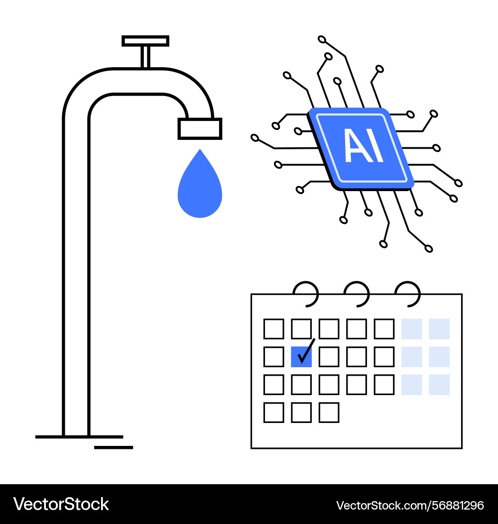 Ai integration into scheduling and resource Ai integration into scheduling and resource vector image