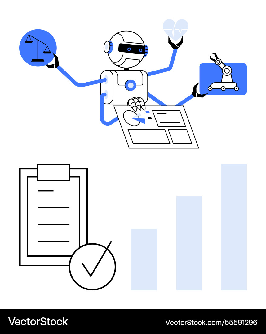 Artificial intelligence managing tasks Vector Image