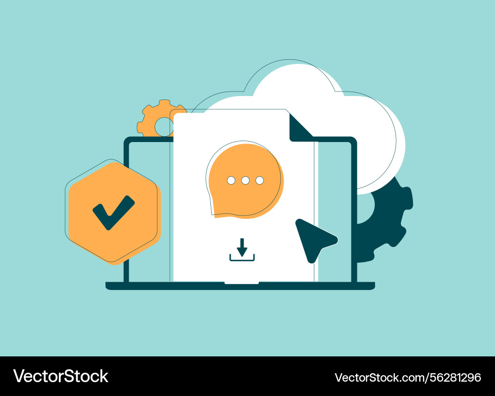Chat history management secure file sharing data vector image