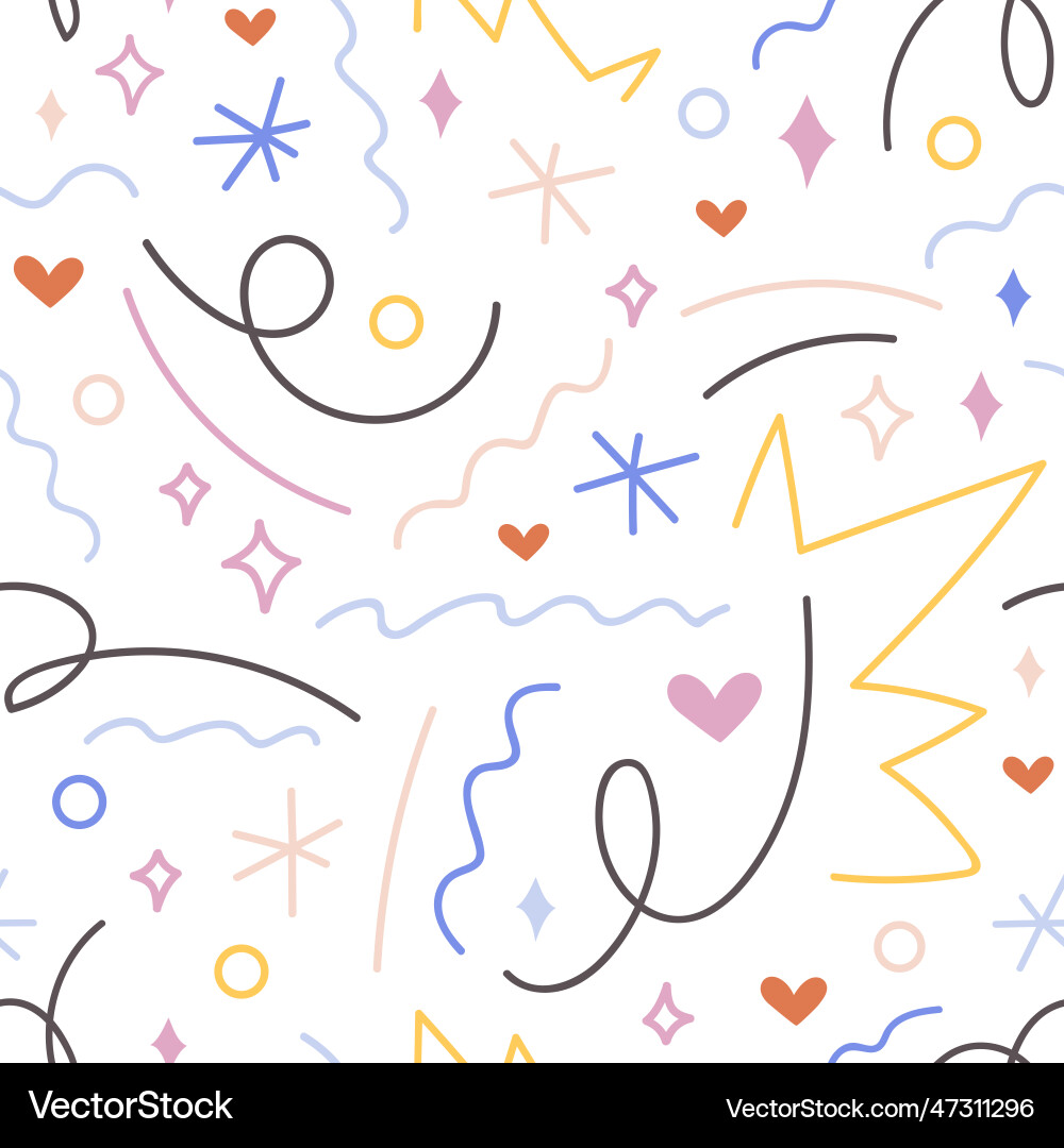 Doodle lines seamless pattern design abstract Doodle lines seamless pattern design abstract vector image