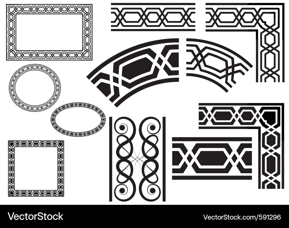 Elegant Black Border Pattern vector image