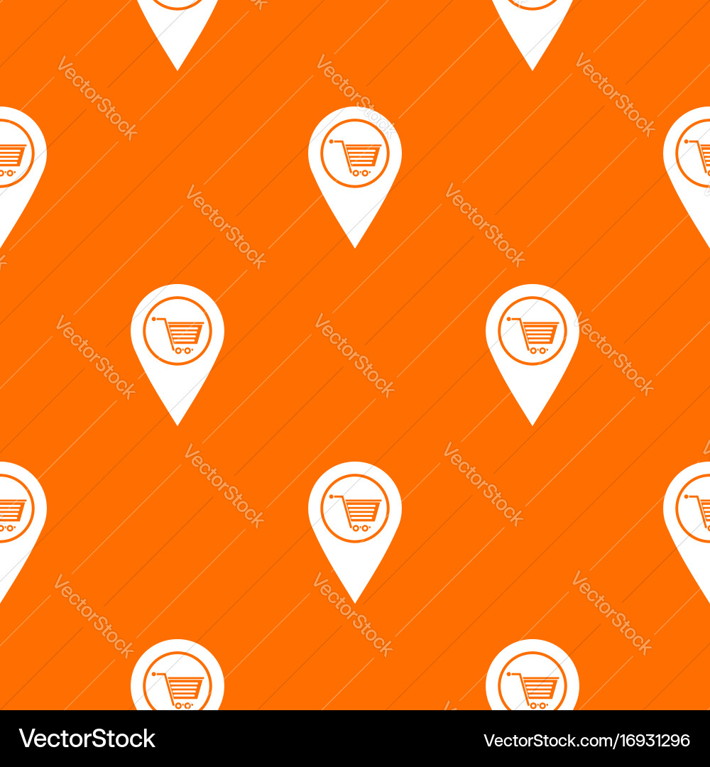 Geo tag with shopping cart symbol pattern seamless Vector Image