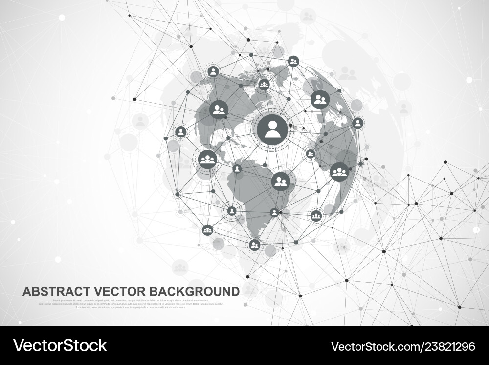 Global network connection concept big data Global network connection concept big data vector image