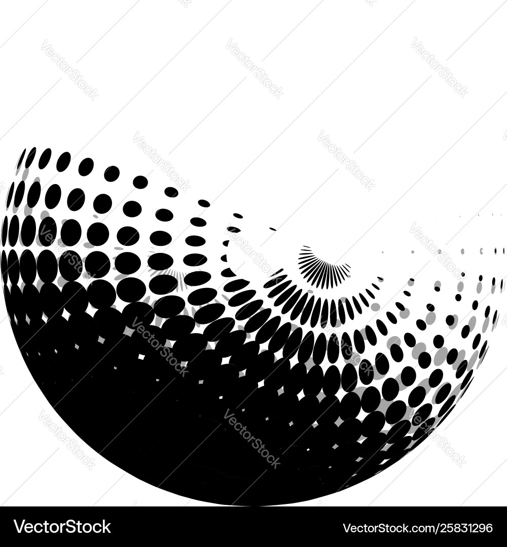 Halftone circle orb abstract circular vector image