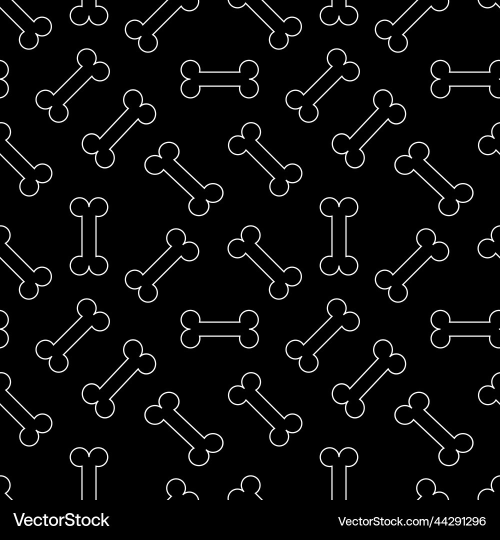 Halloween pattern background with bones vector image