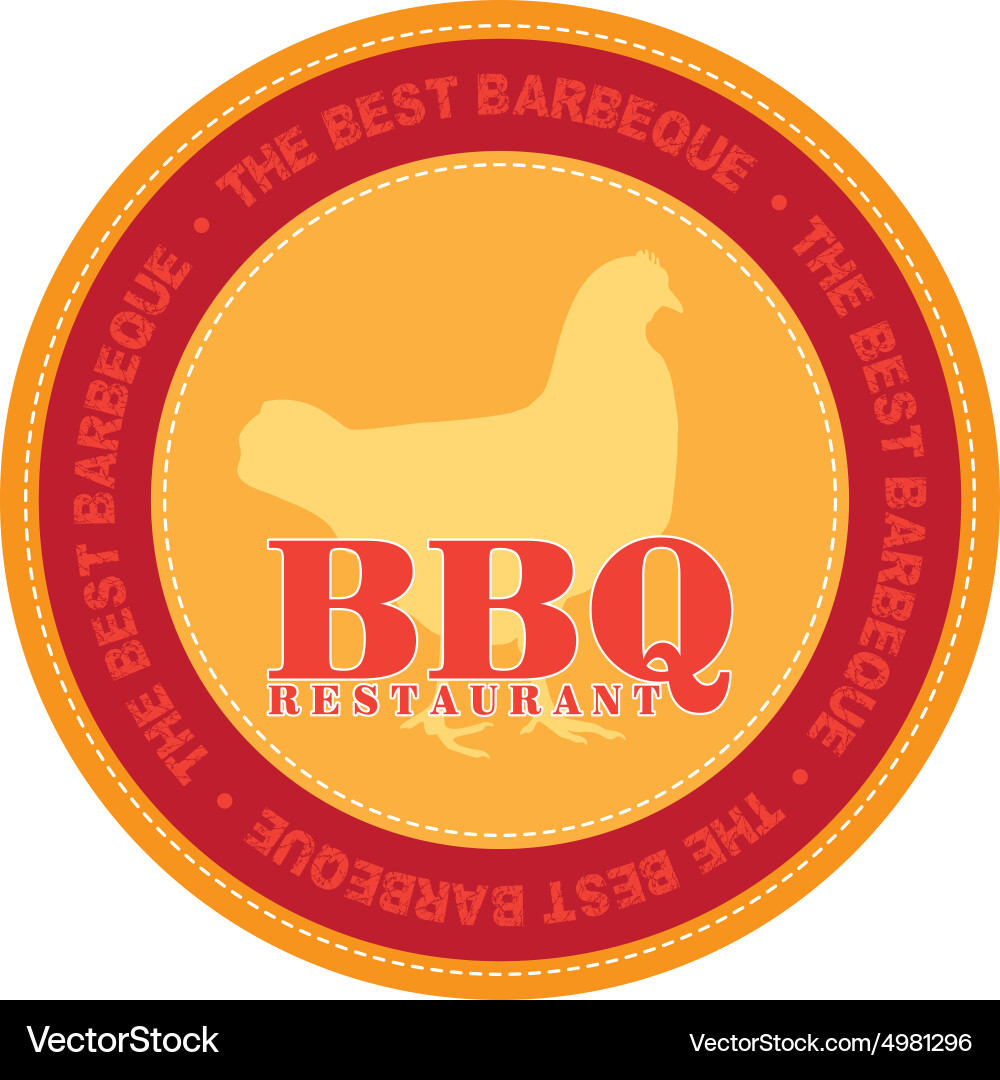 Isolated label with text and barbecue elements Vector Image