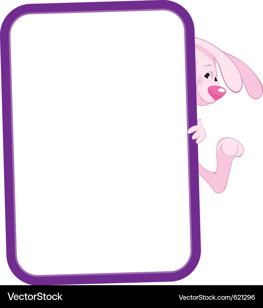 Label frame rabbit vector image