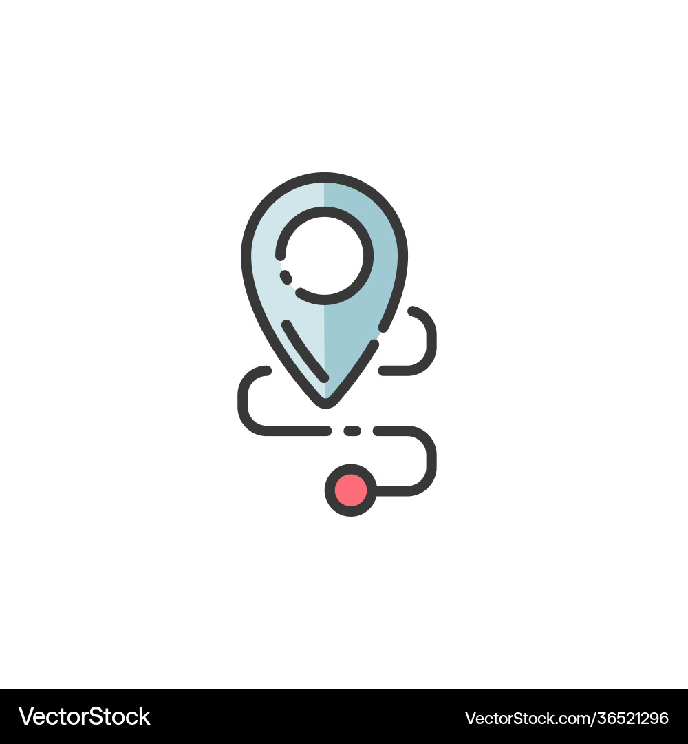 Location map and navigation filled color icon Vector Image