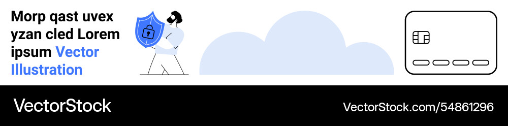 Man with blue shield protecting data cloud icon Man with blue shield protecting data cloud icon vector image