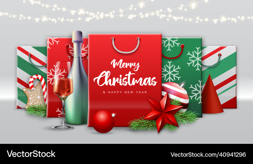 Merry christmas and happy new year poster Merry christmas and happy new year poster vector image
