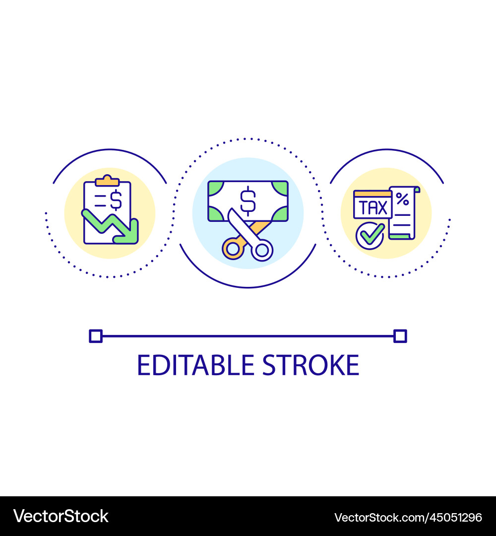 Minimizing costs loop concept icon Minimizing costs loop concept icon vector image