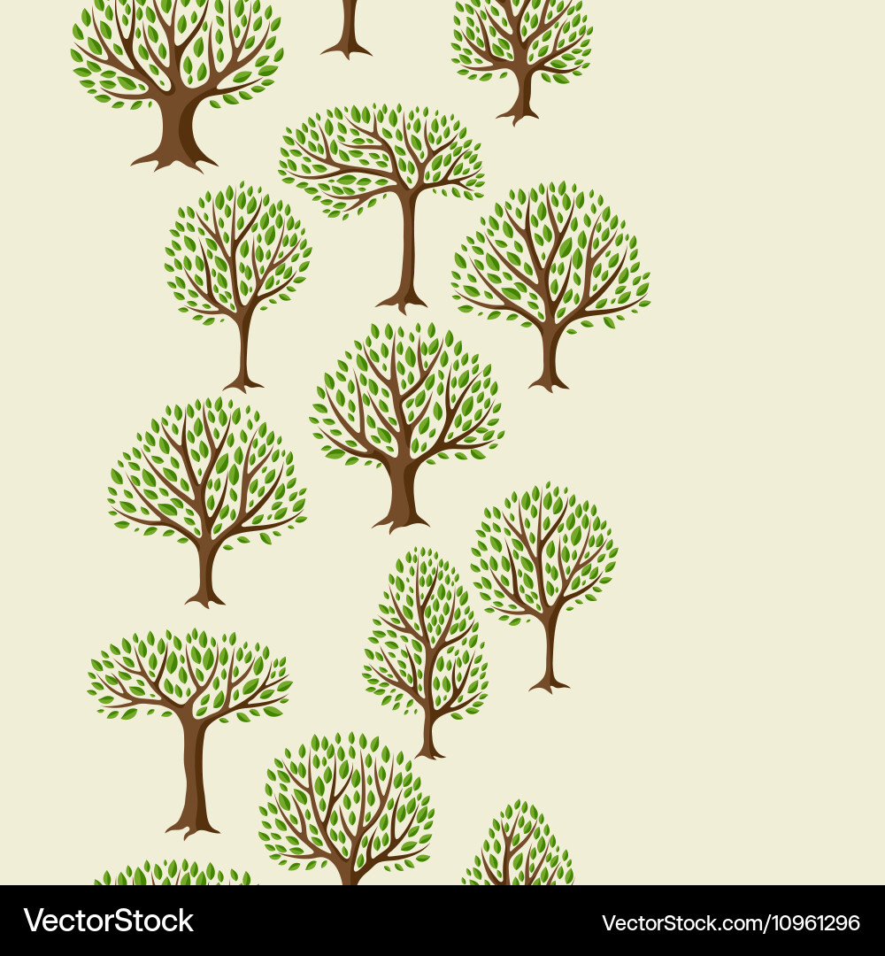 Seamless pattern with abstract stylized trees vector image