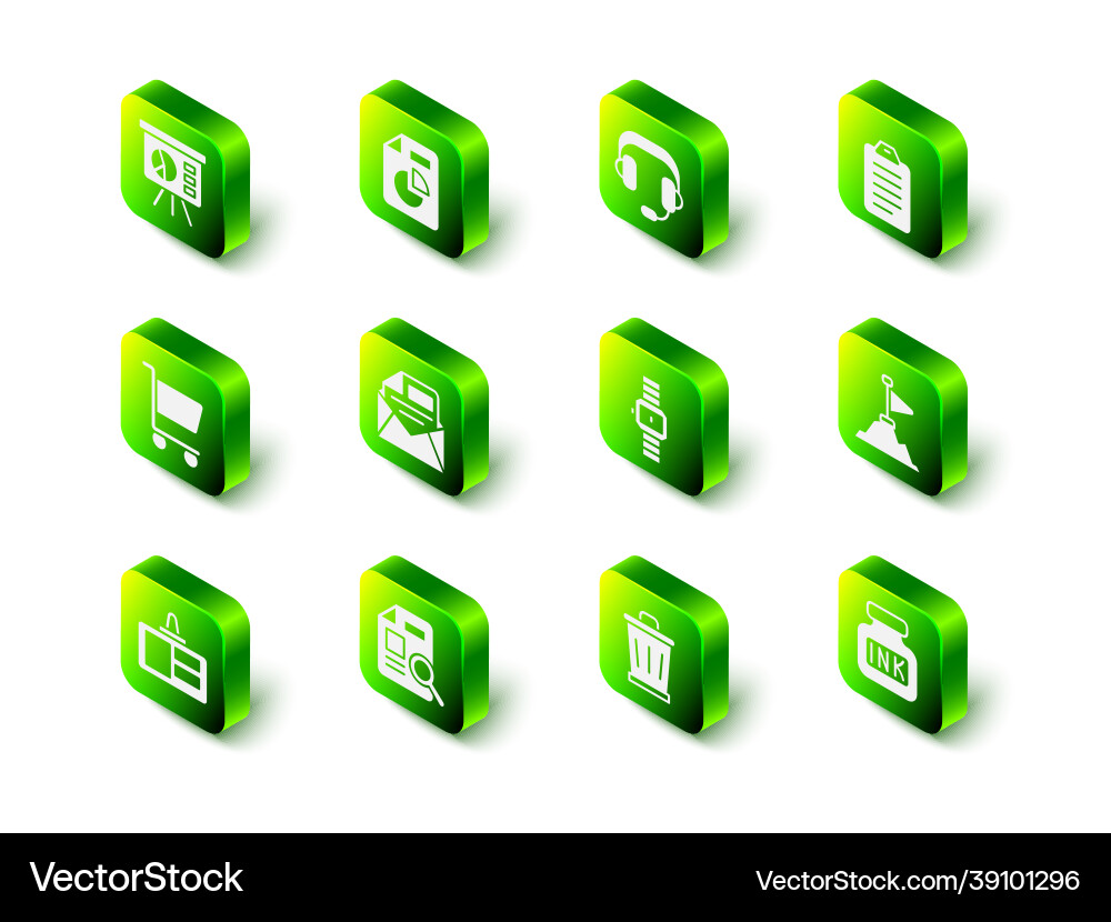 Set document with graph chart headphones to do Set document with graph chart headphones to do vector image
