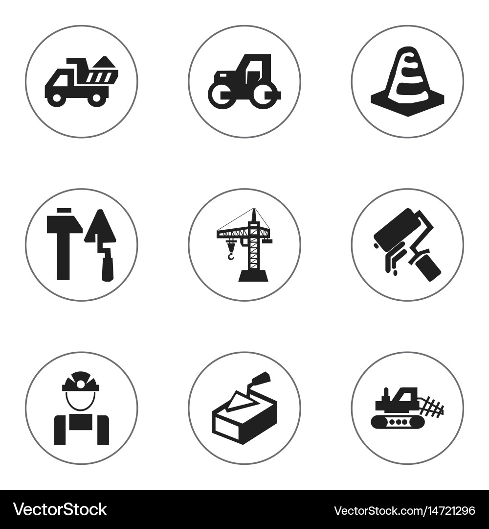 Set of 9 editable structure icons includes vector image