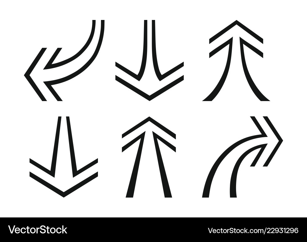 Set of arrows pointers Set of arrows pointers vector image