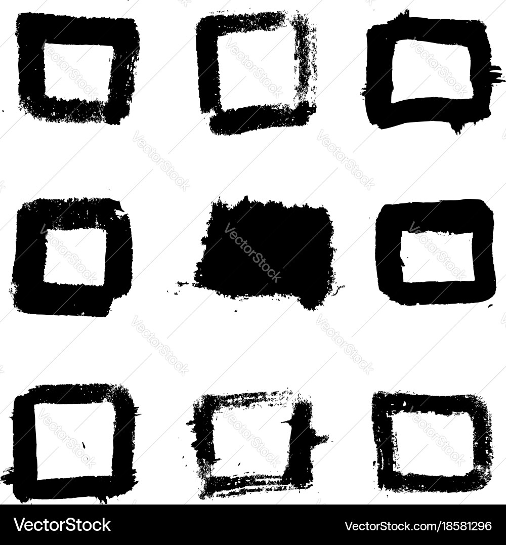 Set of hand drawn squares design element vector image