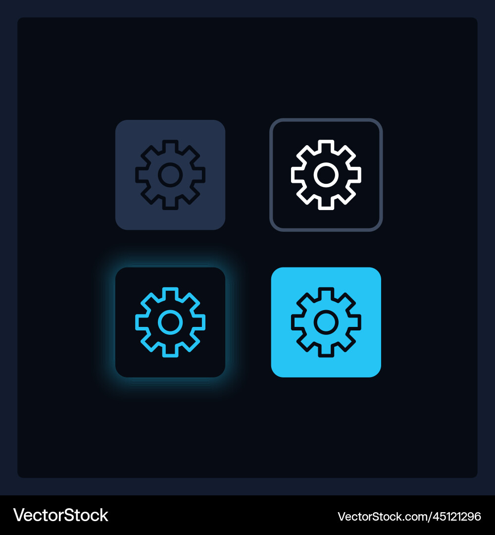 Setting gear ui elements kit Setting gear ui elements kit Vector Image
