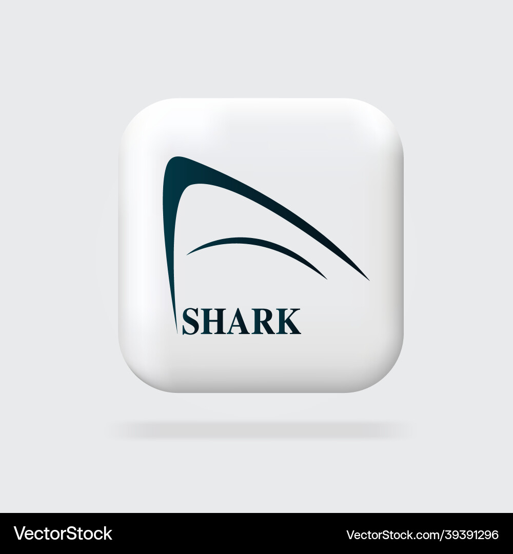 Shark logo design minimalistic icon web button Shark logo design minimalistic icon web button vector image