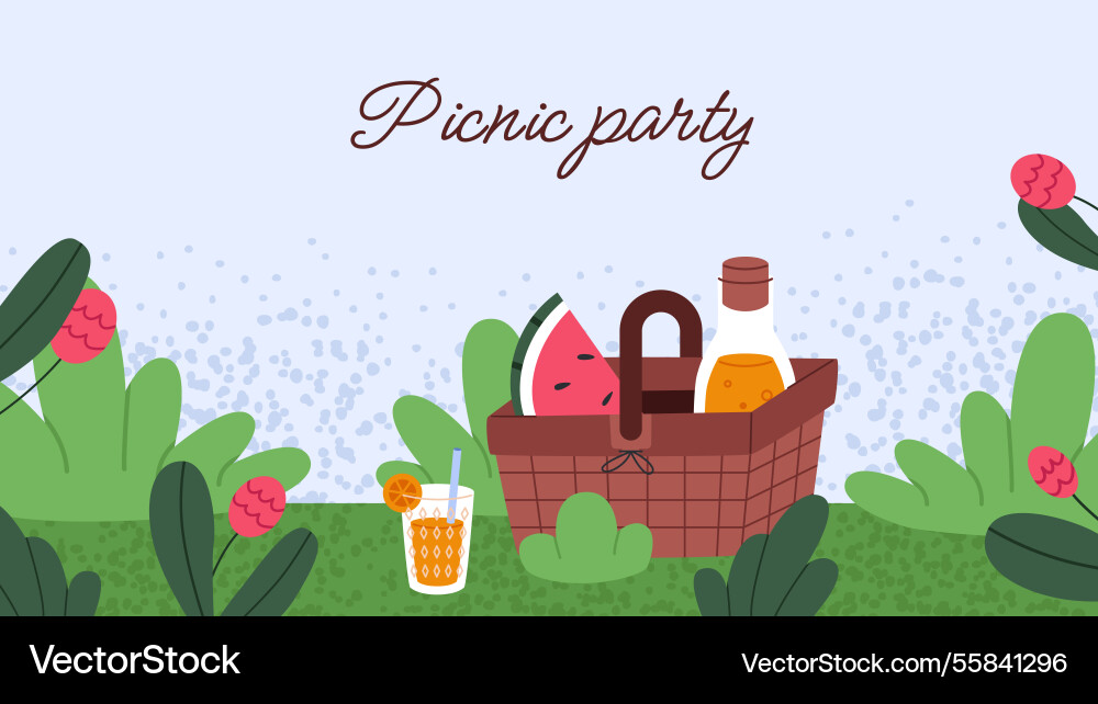 Spring picnic background template Vector Image
