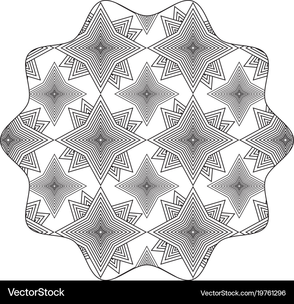 Star with pattern shapes abstract background vector image