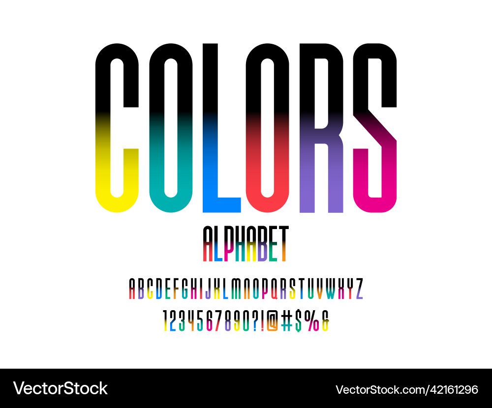 Stylish Condensed Alphabet Set Vector Image