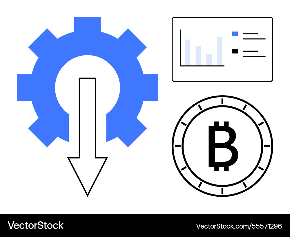 Technology integration with cryptocurrency Technology integration with cryptocurrency vector image