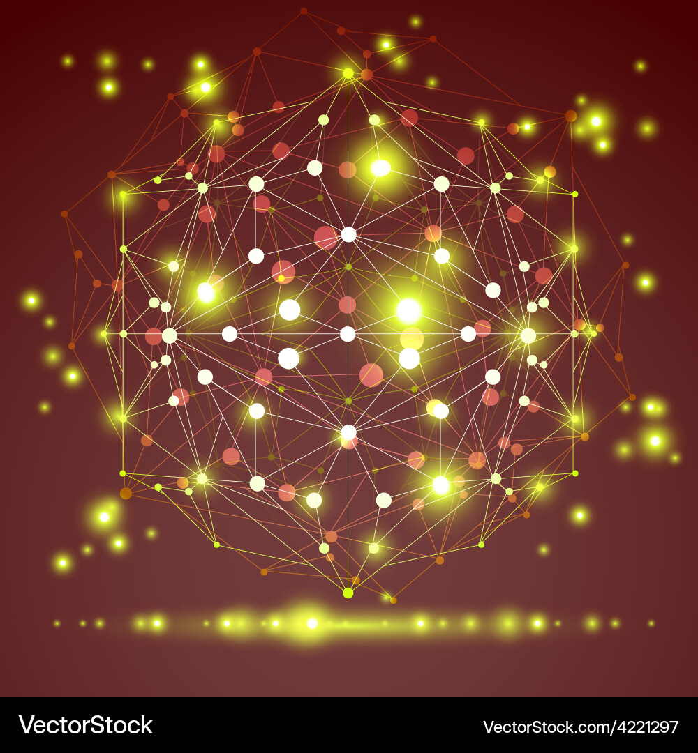 Abstract geometric 3d mesh object eps 10 Vector Image