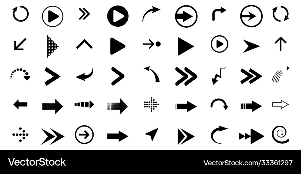 Arrows set icons design style Vector Image