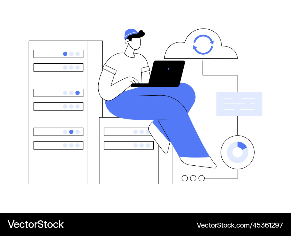 Backup server abstract concept Backup server abstract concept vector image