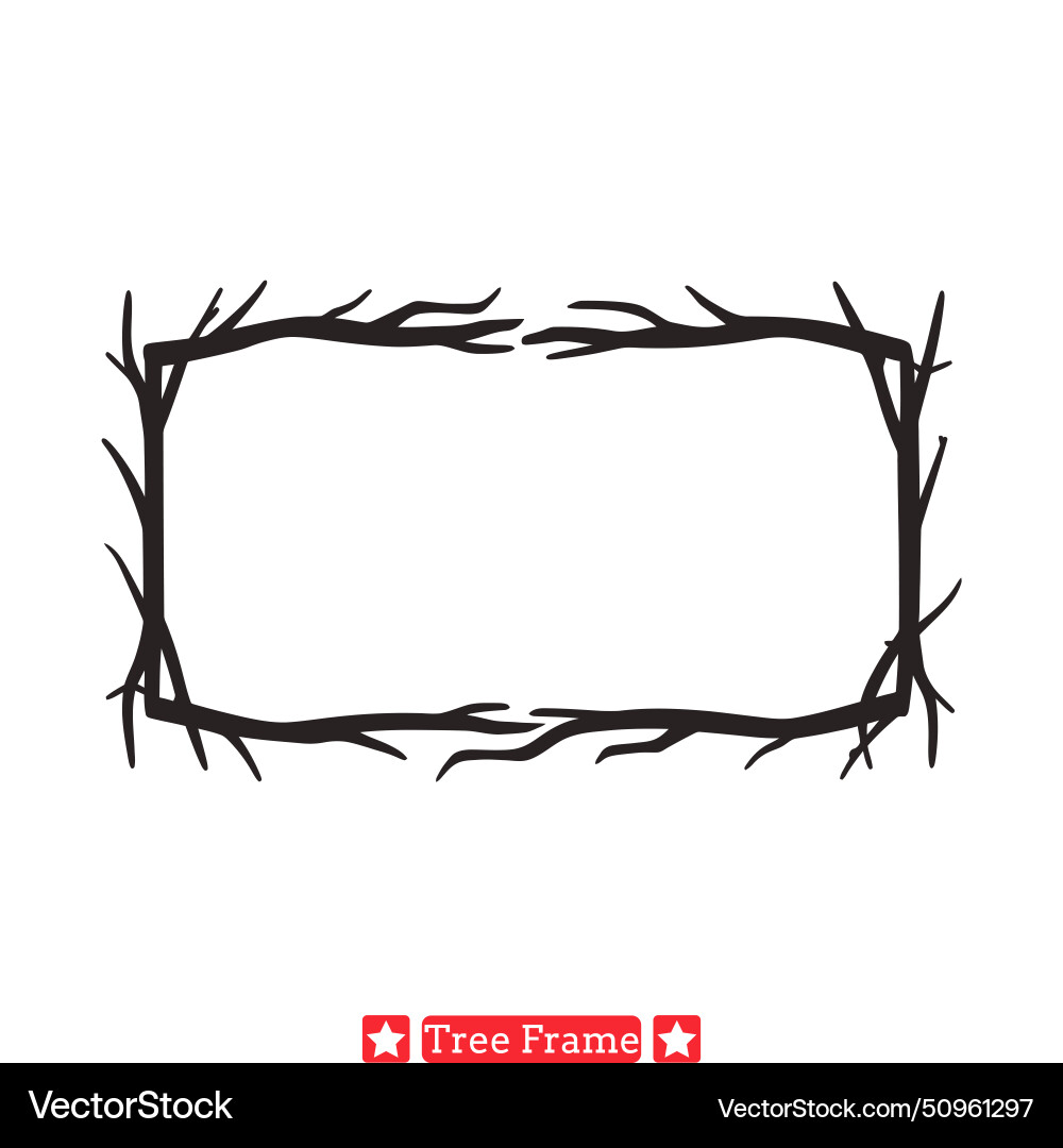 Botanical boundaries charming tree frame vector image