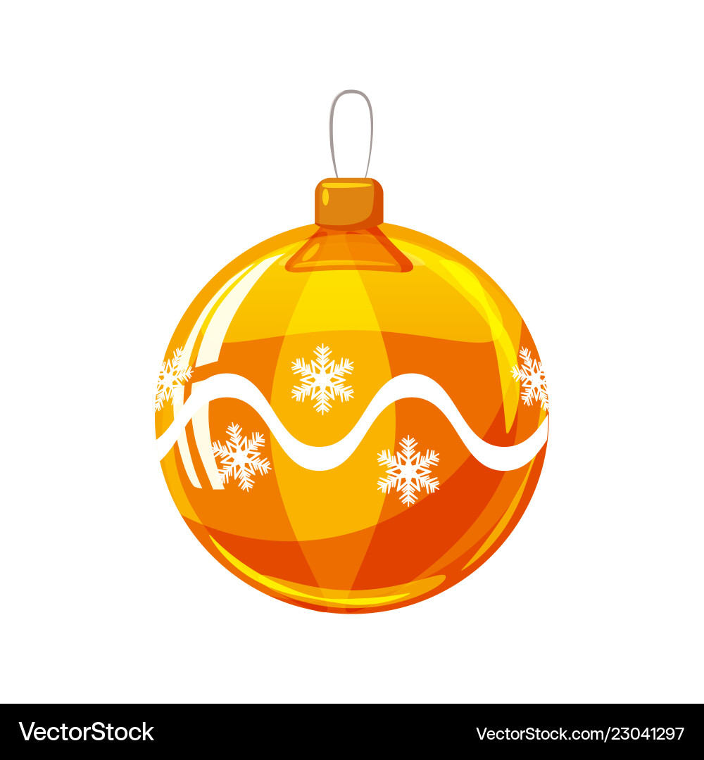 Christmas ball yellow gold white colour Christmas ball yellow gold white colour vector image