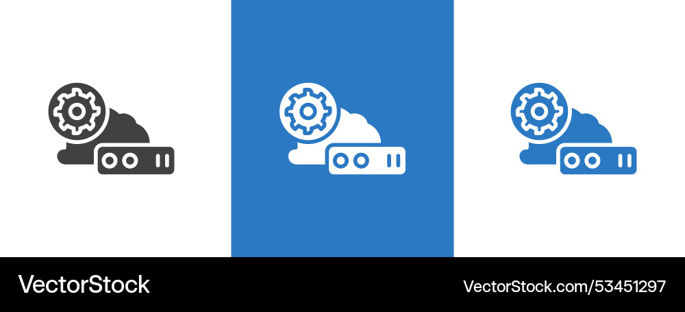 Cloud data settings icon thin line vector image