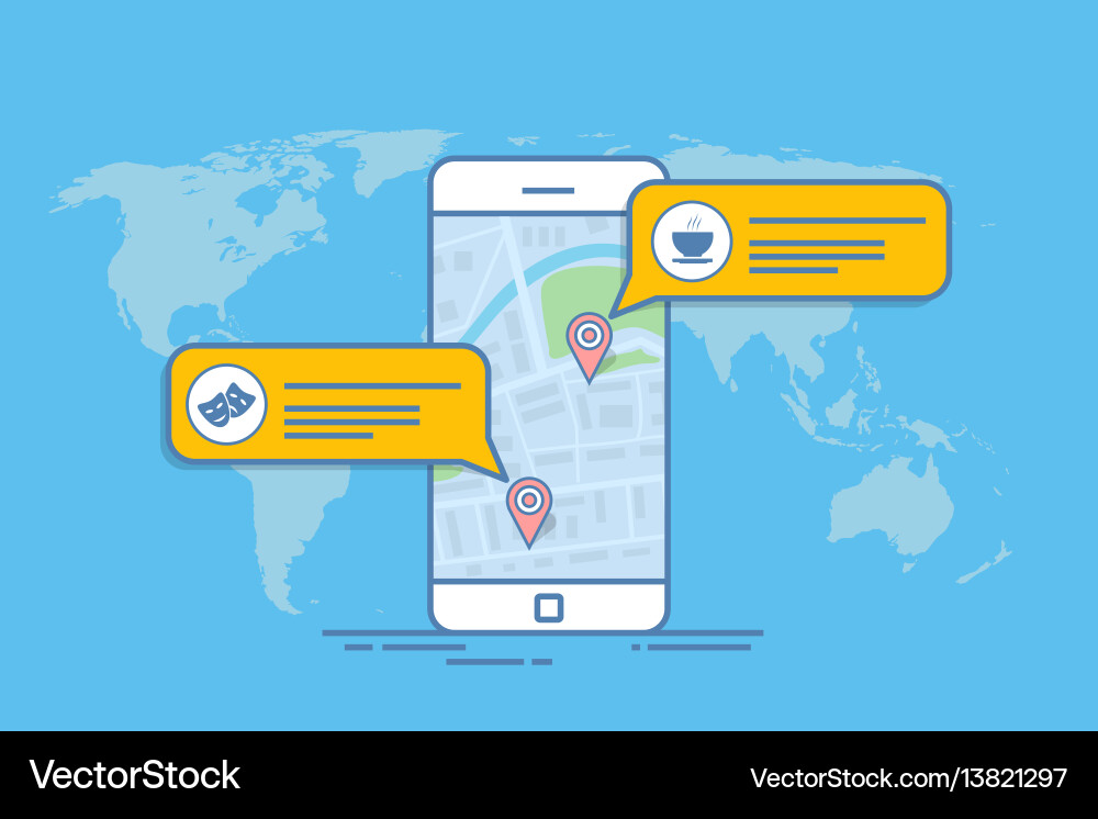 Concept of a mobile map or navigator pop-up Concept of a mobile map or navigator pop-up vector image