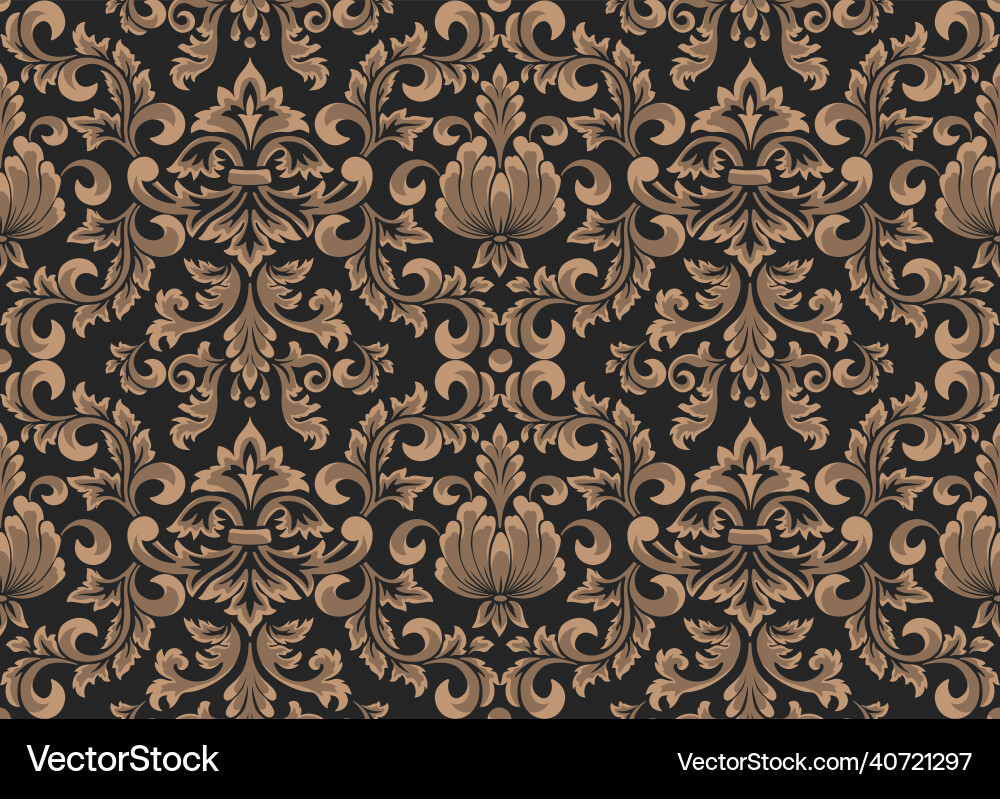 Damask seamless pattern element floral Damask seamless pattern element floral vector image