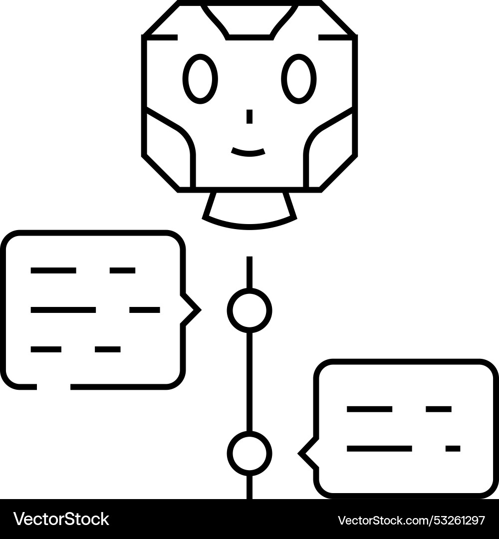 Dialog chat bot line icon Dialog chat bot line icon vector image