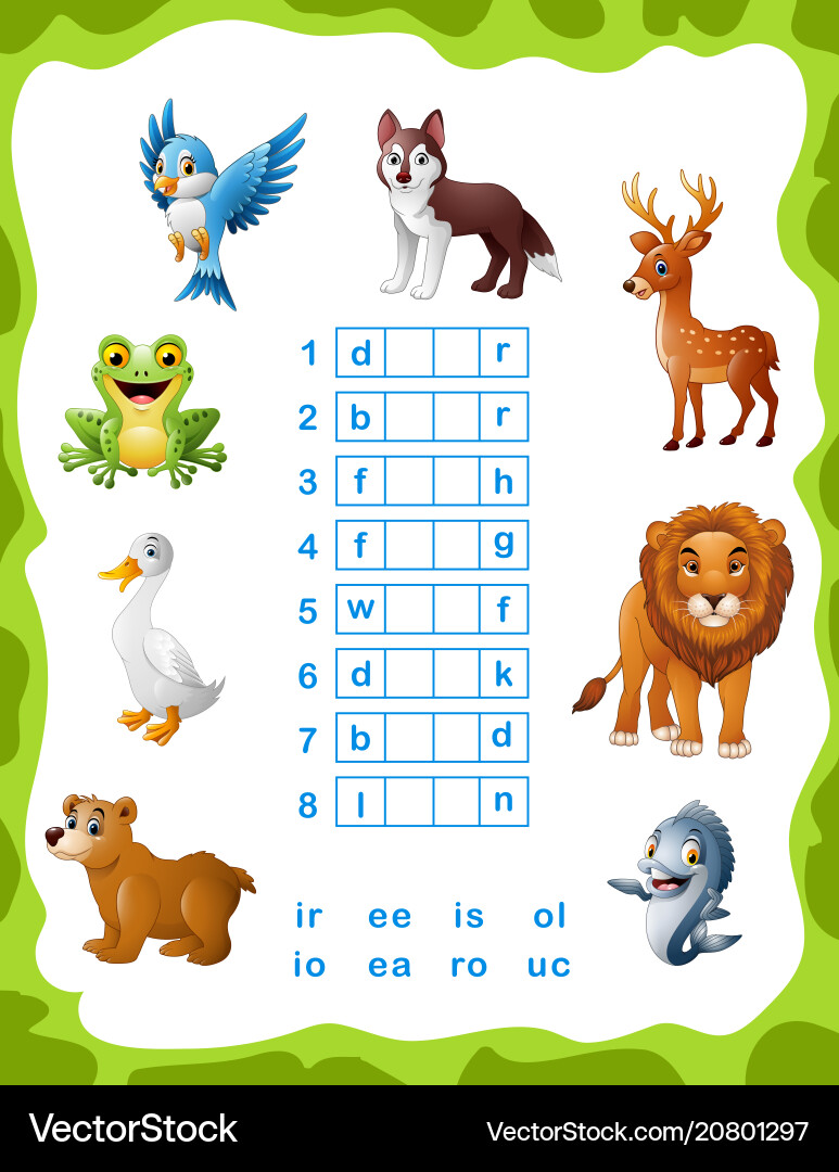 Find the correct part of words Find the correct part of words Vector Image