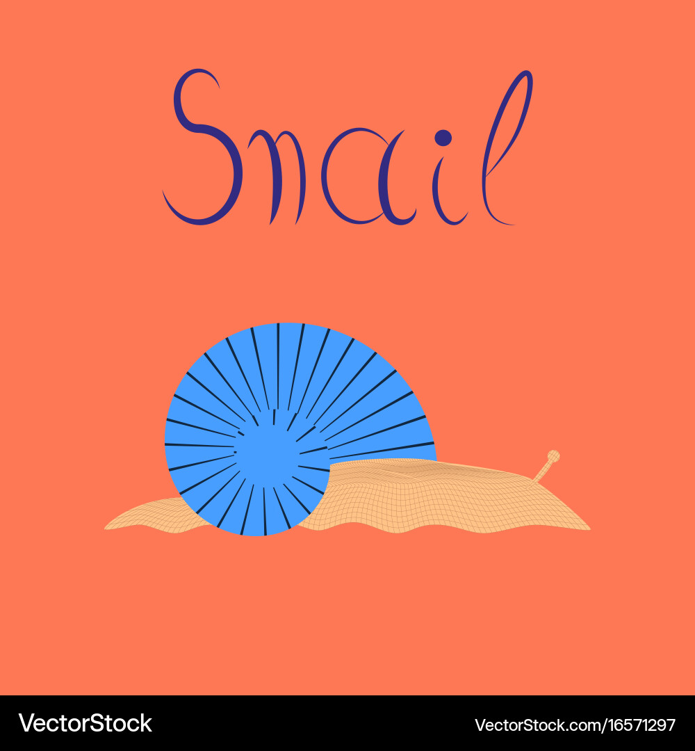 Flat on background snail Vector Image