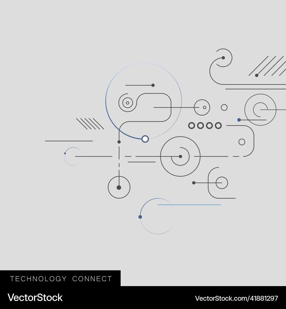 Geometric data design circles dots lines vector image