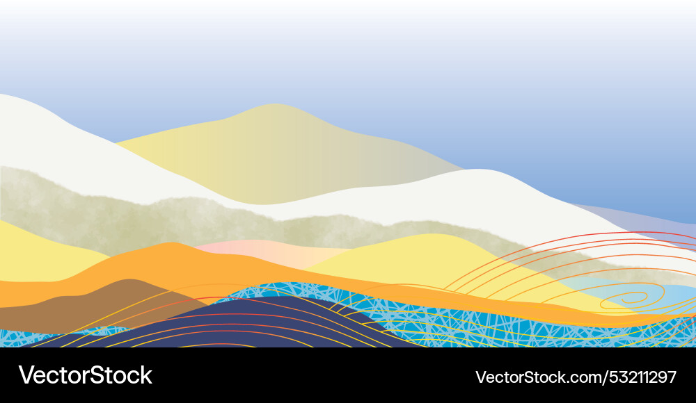 Japanese background with line wave pattern Japanese background with line wave pattern Vector Image