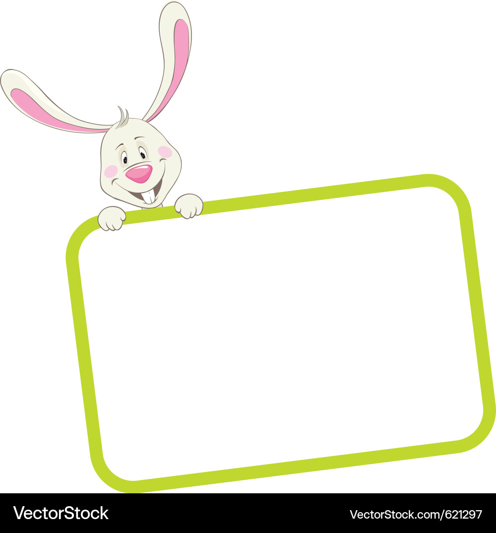 Label frame rabbit vector image