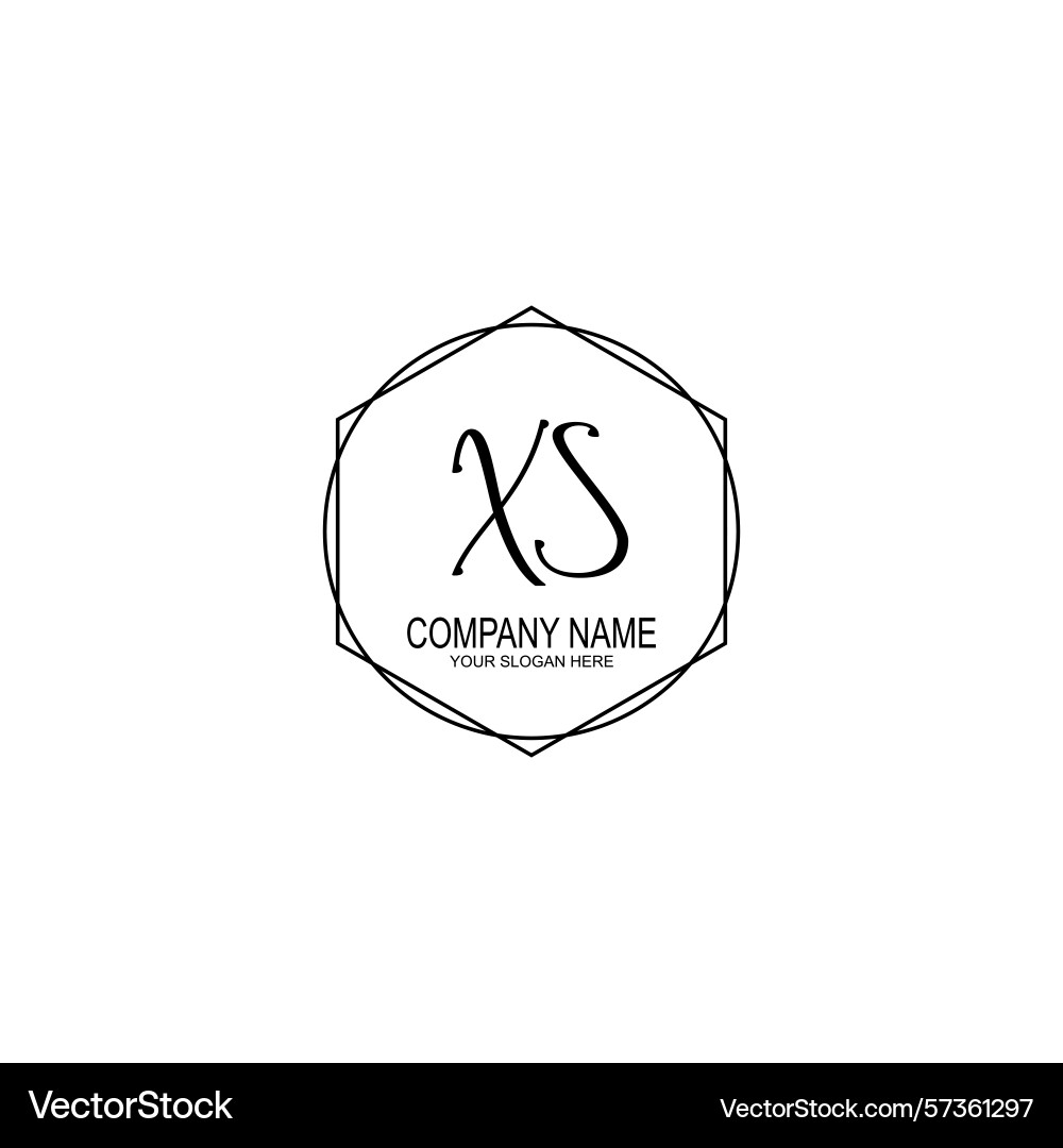 Minimalist handwritten xs initial logos with soft Vector Image